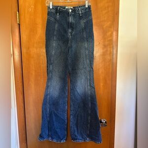 Free People High-Waisted Blue Flare Jeans